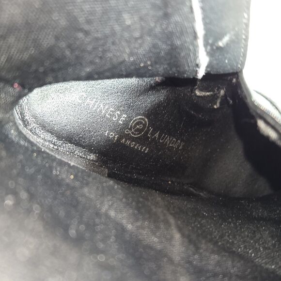 Chinese Laundry Women Sz 10 Black Croc Print Faux Leather Zip Midcalf Heel Boots - Picture 7 of 9